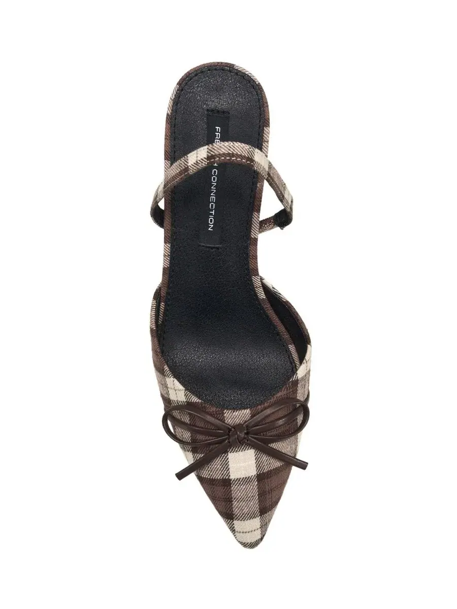 Туфли-лодочки с острым носком и бантом Bowy Kitten Heel French Connection — изображение 5 из 6, коричневый мульти