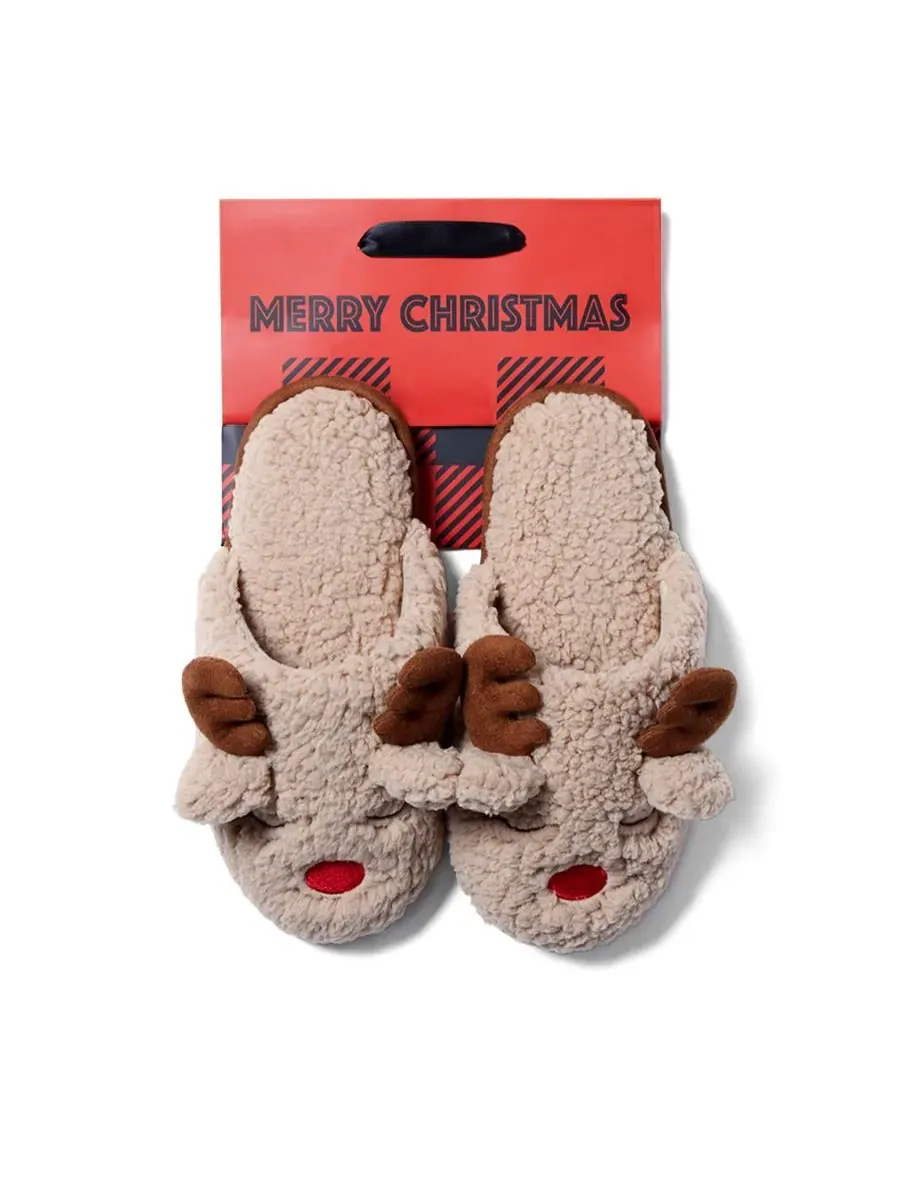 Женские праздничные тапочки Cozyfoams с оригинальным дизайном и подарочным мешочком Dearfoams