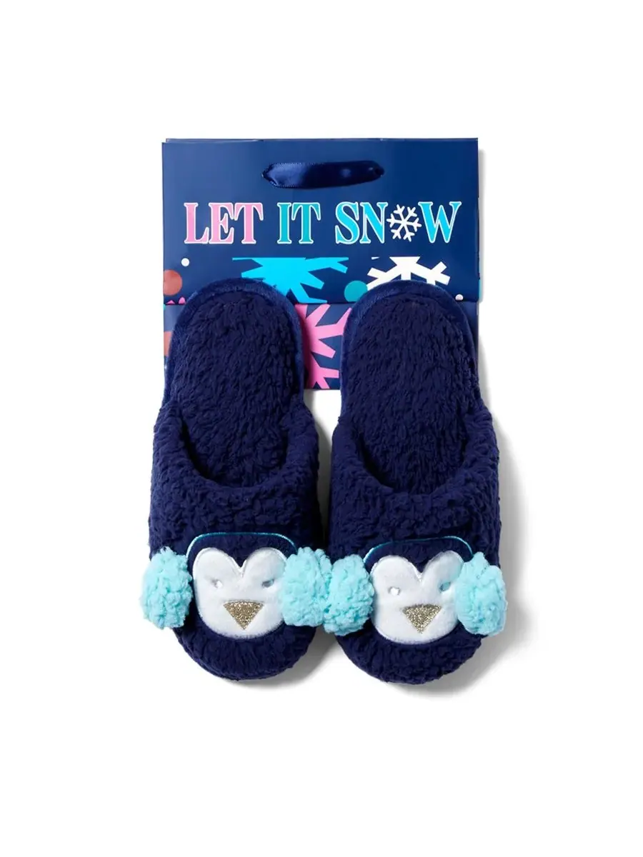 Женские праздничные тапочки Cozyfoams с оригинальным дизайном и подарочным мешочком Dearfoams — изображение 1 из 6, синий