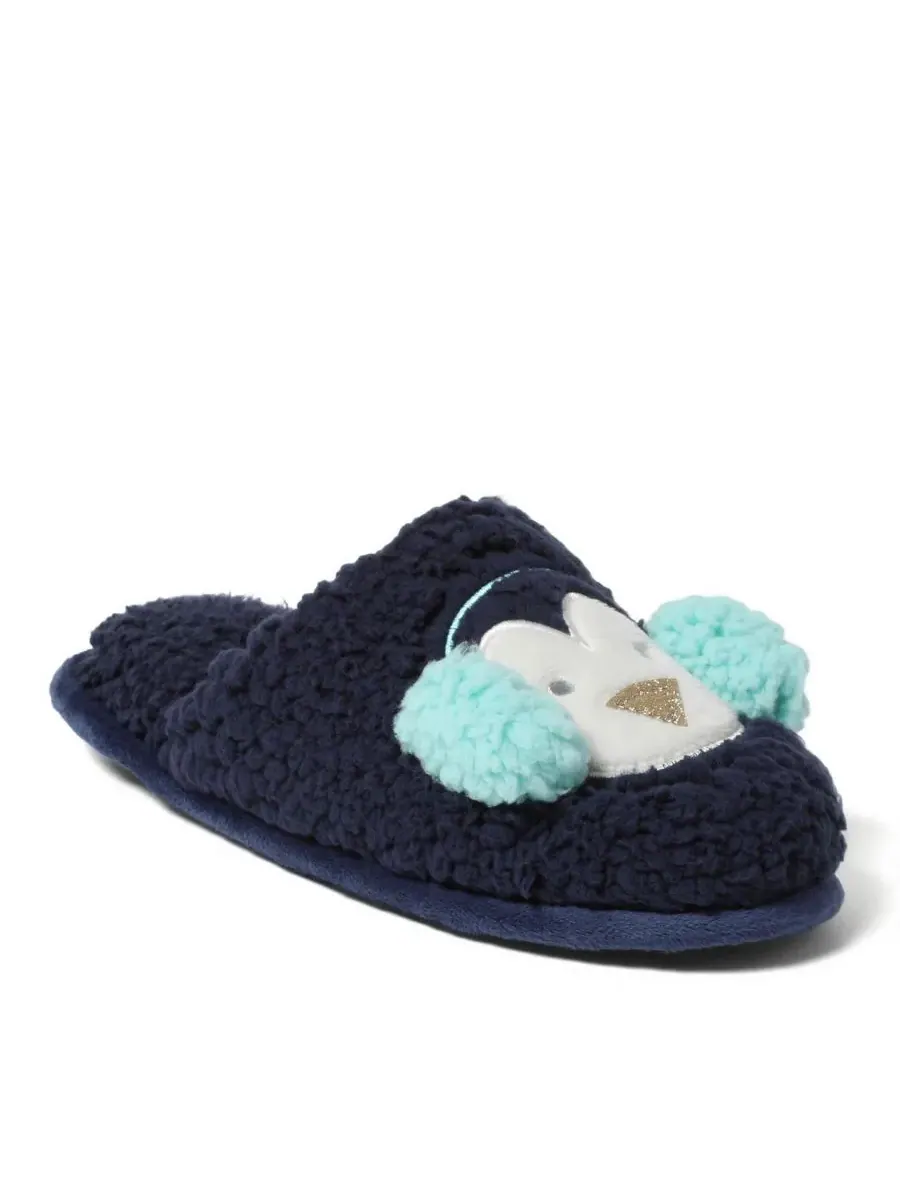 Женские праздничные тапочки Cozyfoams с оригинальным дизайном и подарочным мешочком Dearfoams — изображение 3 из 6, синий