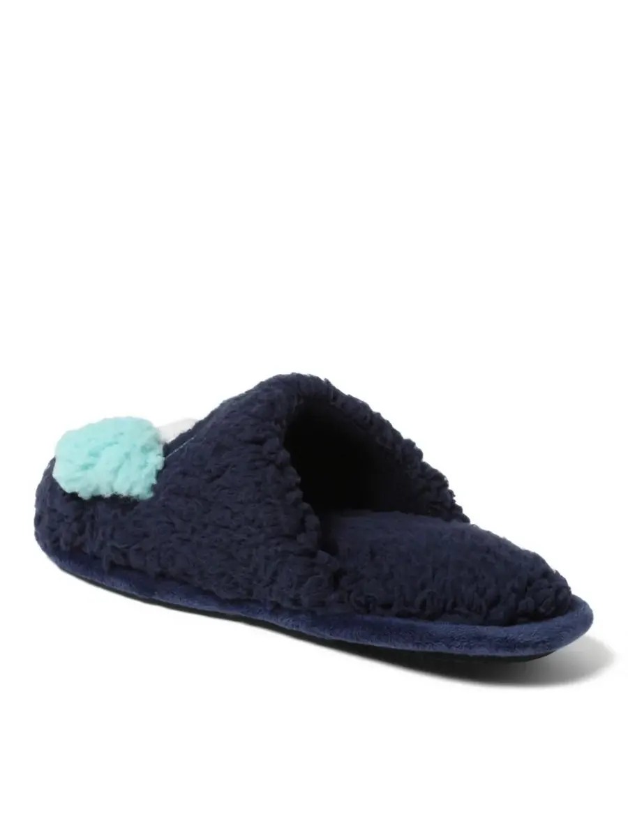 Женские праздничные тапочки Cozyfoams с оригинальным дизайном и подарочным мешочком Dearfoams — изображение 4 из 6, синий