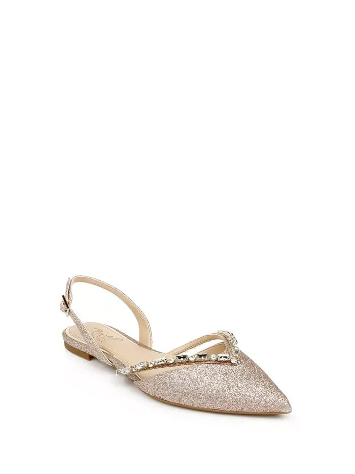 Женские вечерние балетки Camden с открытой пяткой и острым носом Jewel Badgley Mischka — изображение 1 из 6