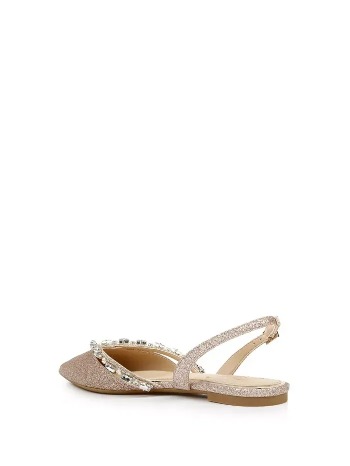 Женские вечерние балетки Camden с открытой пяткой и острым носом Jewel Badgley Mischka — изображение 4 из 6