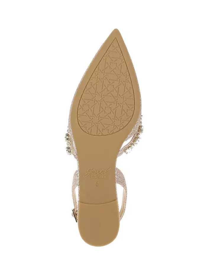 Женские вечерние балетки Camden с открытой пяткой и острым носом Jewel Badgley Mischka — изображение 6 из 6