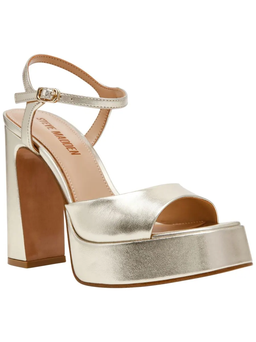 Женские сандалии на платформе Liandra Steve Madden — изображение 1 из 6, золотистый металлик
