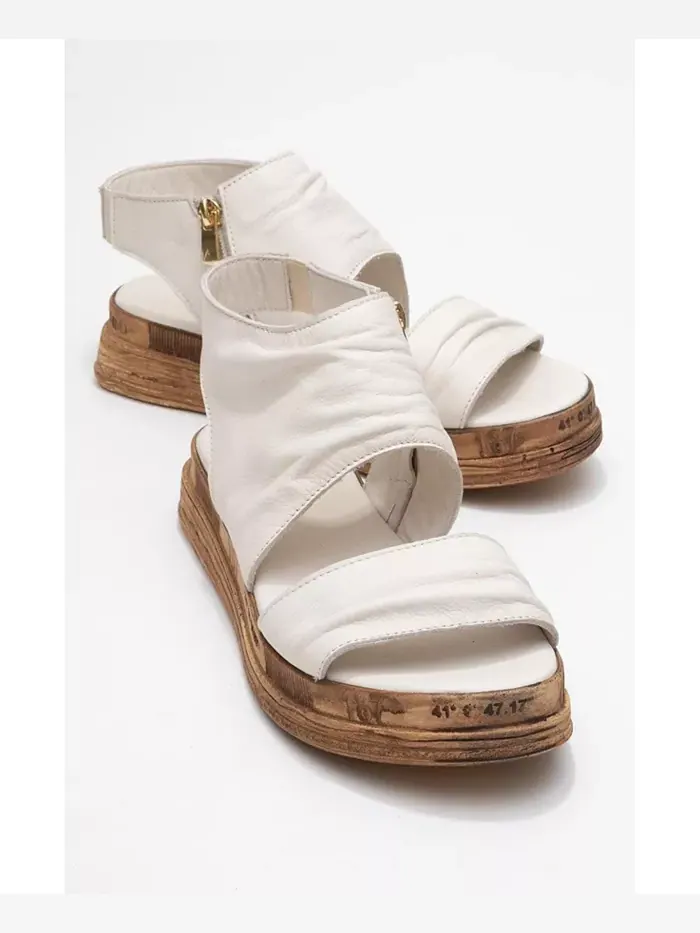 Сандалии Lunas Leather с боковой молнией (женские) Forever & Always Shoes — изображение 1 из 1, черный
