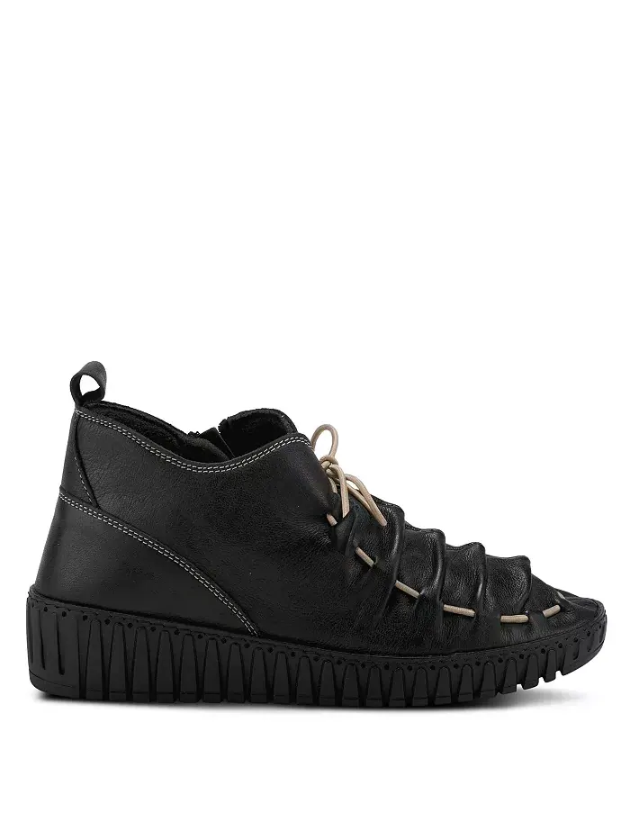 Туфли Nespea Premium Leather на танкетке с эластичной завязкой и съемной стелькой Spring Step — изображение 5 из 6, черный
