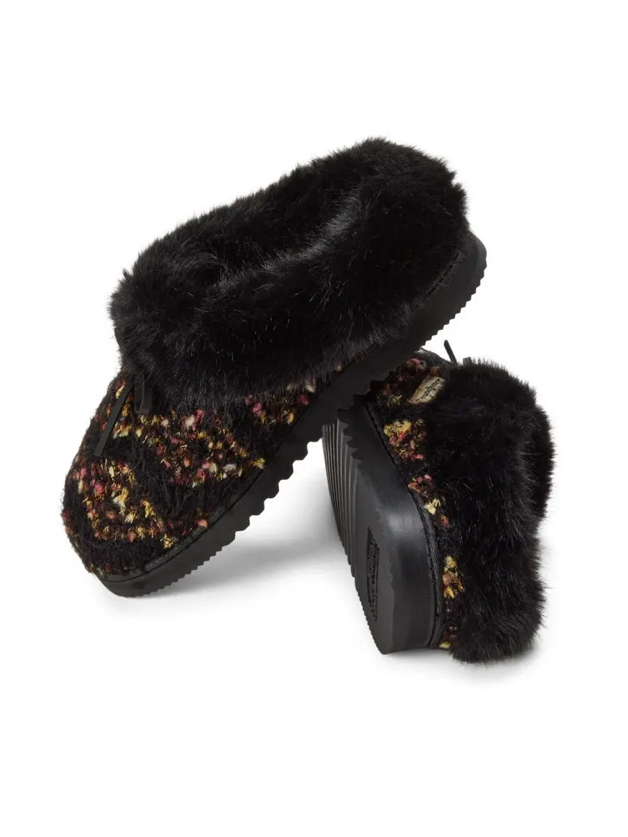 Женские тапочки-клоги с бантом Daphne Knit Dearfoams — изображение 7 из 7, черный
