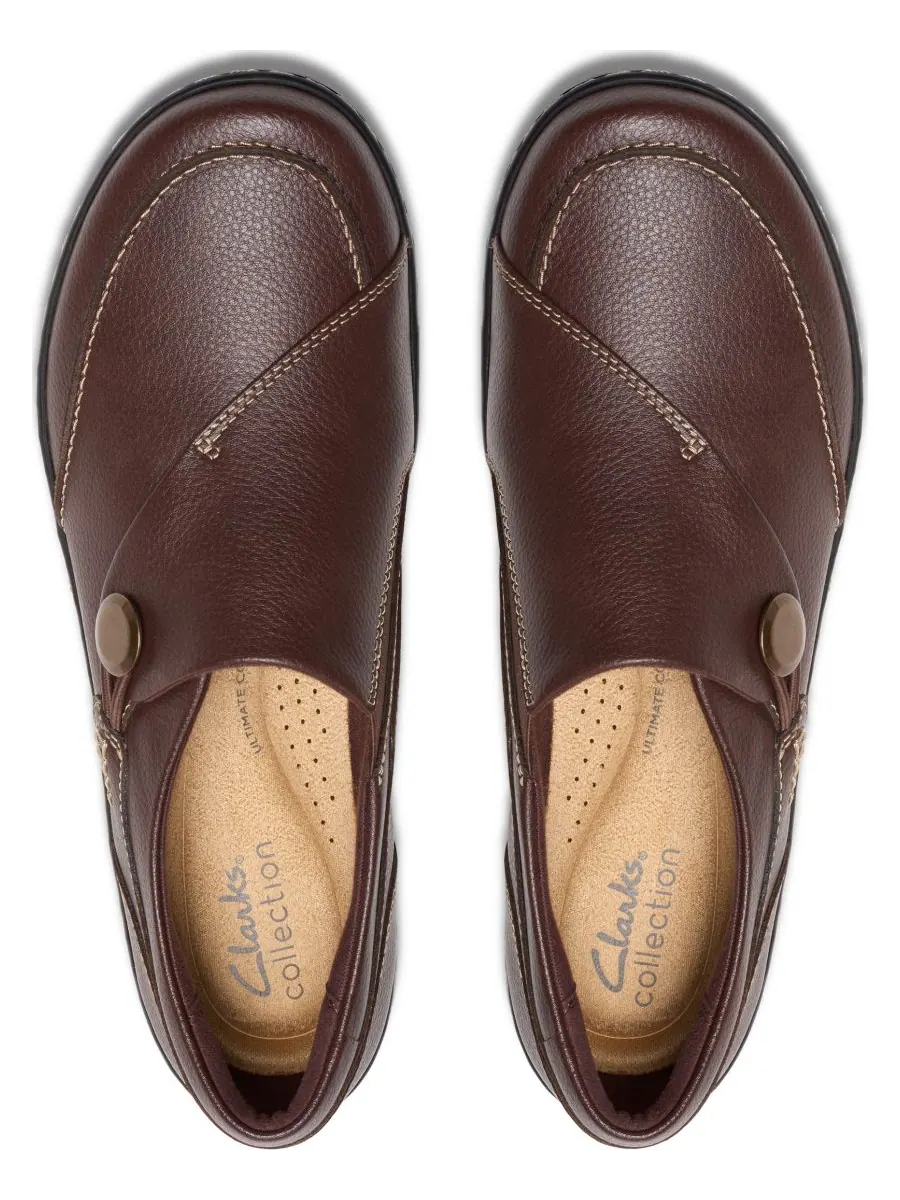 Лоферы женские Clarks Cora Teresa, кожа Redwood, с закругленным носком — изображение 4 из 5, красное дерево