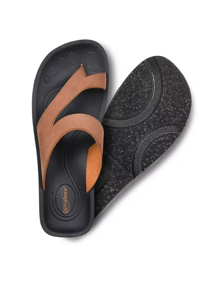 Женские сандалии Odal Split Toe с поддержкой свода стопы Aerothotic — изображение 4 из 6, коричневый