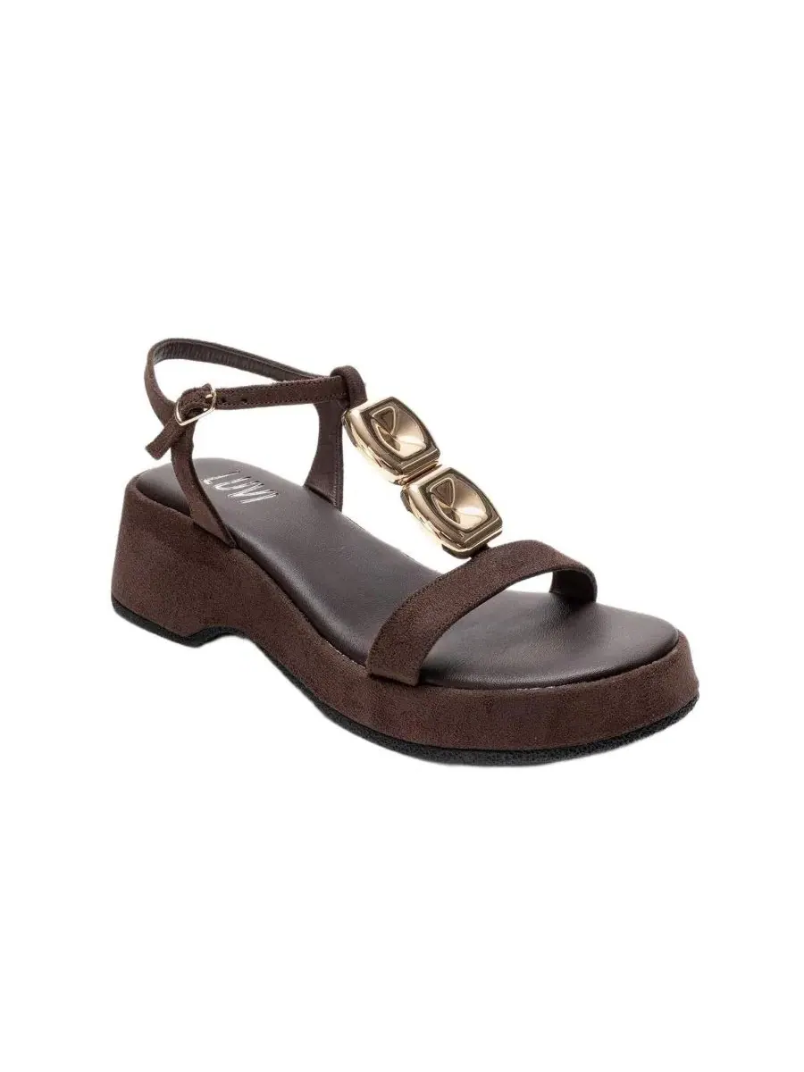 Босоножки на платформе с регулируемым ремешком Matt Platform Sandal Prologue Shoes — изображение 1 из 6, коричневый