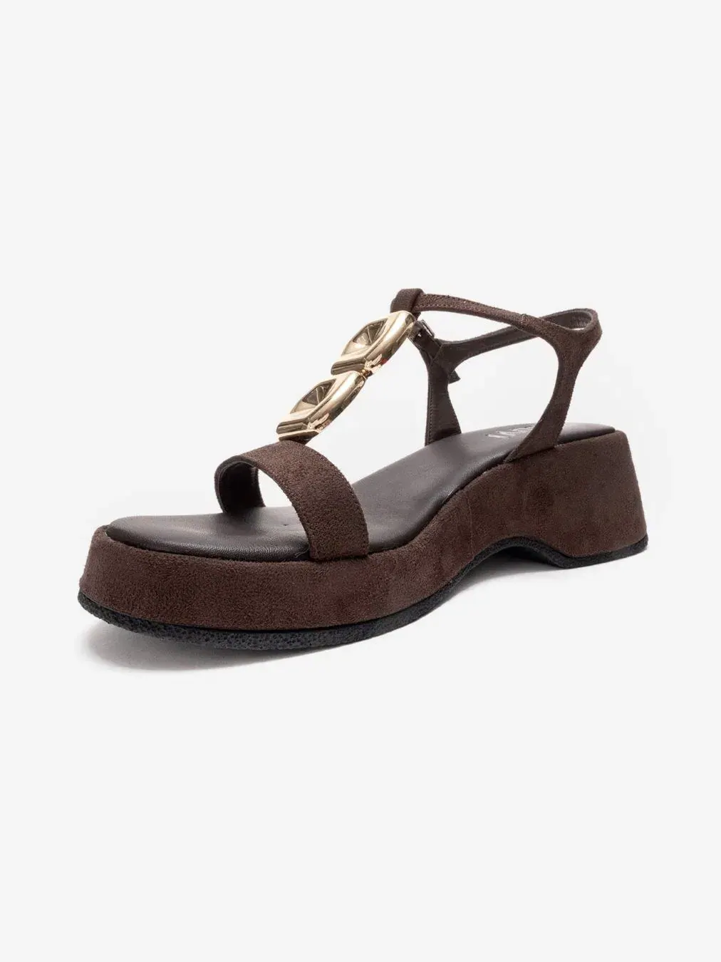 Босоножки на платформе с регулируемым ремешком Matt Platform Sandal Prologue Shoes — изображение 5 из 6, коричневый