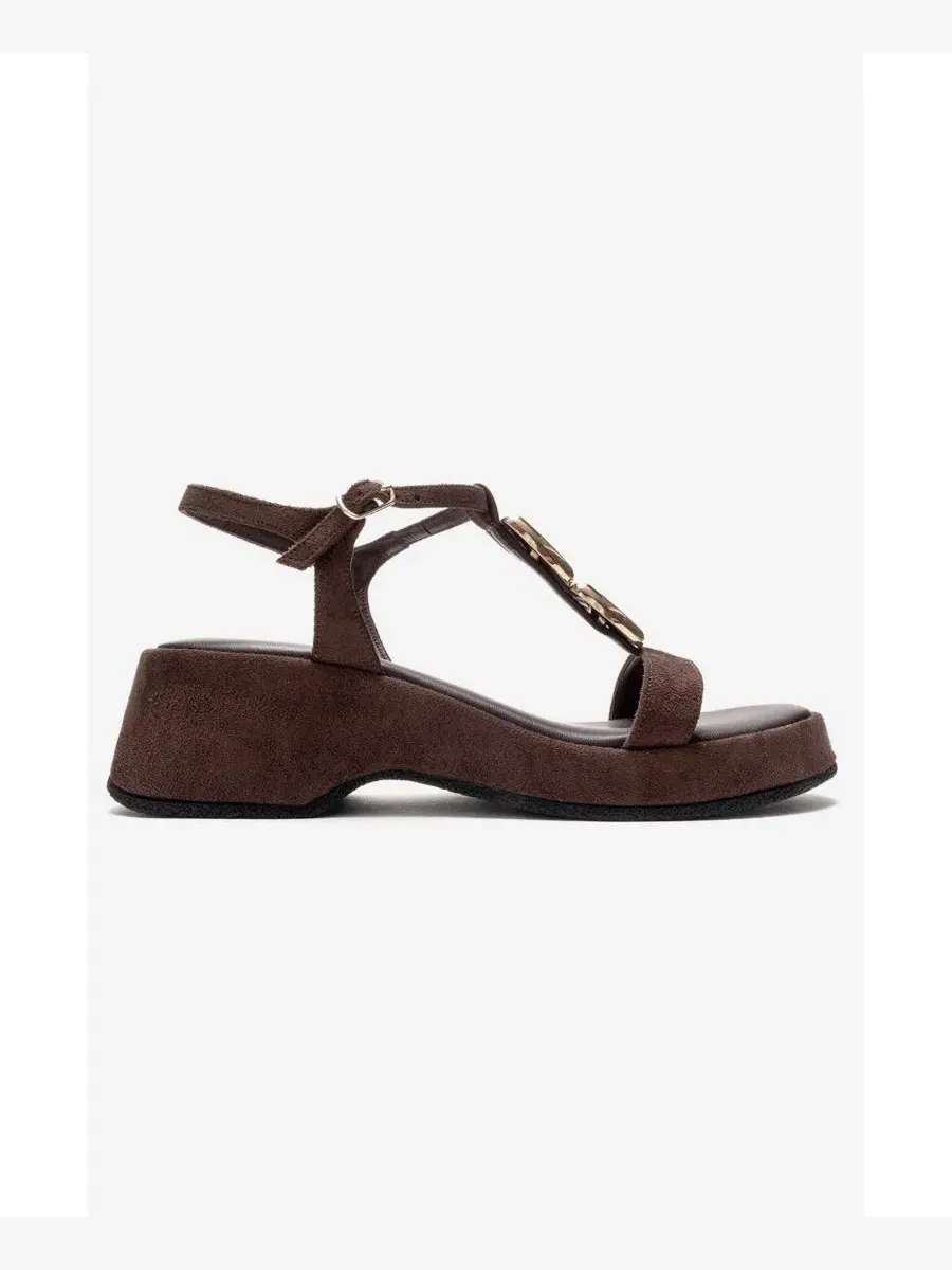 Босоножки на платформе с регулируемым ремешком Matt Platform Sandal Prologue Shoes — изображение 6 из 6, коричневый