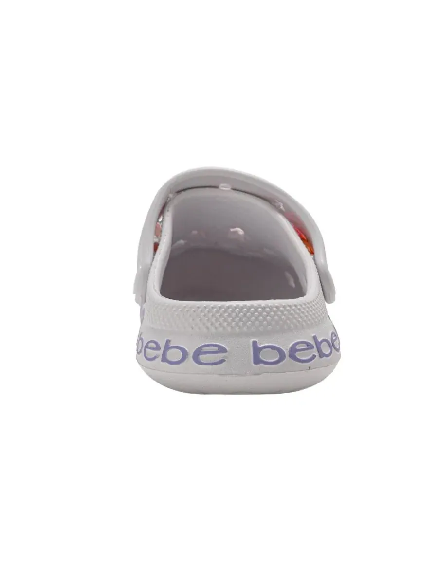 Детские сабо из ЭВА с цепочкой, лентой из грогрена с логотипом и подвесками Bebe — изображение 3 из 7, белый