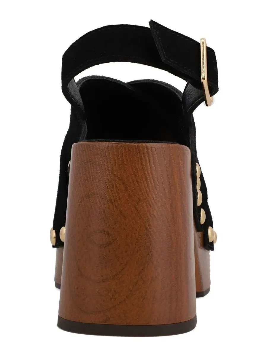 Женские сандалии Eudora на платформе с перекрестными ремешками и стразами Mia — изображение 3 из 5, черный