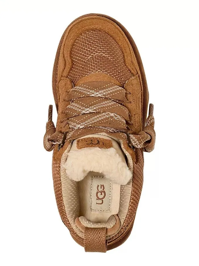 Детские уютные кроссовки на шнуровке Lowmel Ugg — изображение 4 из 7, бежевый