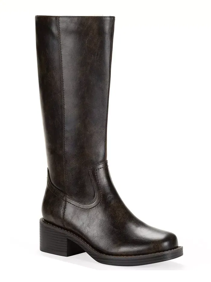 Женские высокие сапоги Warblerr Square Toe Wild Pair — изображение 1 из 6, коричневый