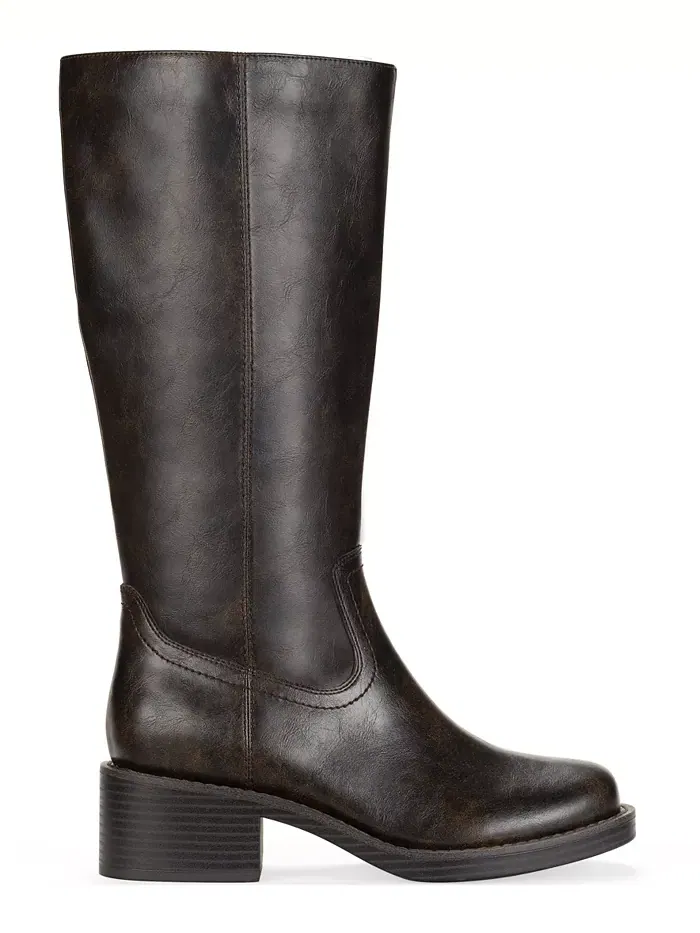 Женские высокие сапоги Warblerr Square Toe Wild Pair — изображение 2 из 6, коричневый