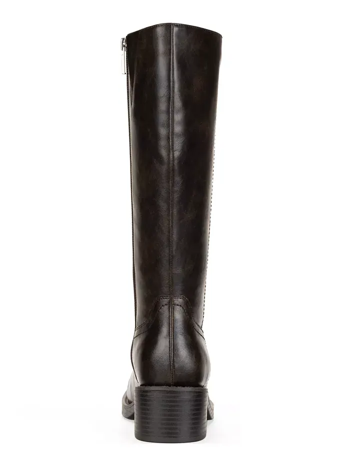 Женские высокие сапоги Warblerr Square Toe Wild Pair — изображение 3 из 6, коричневый