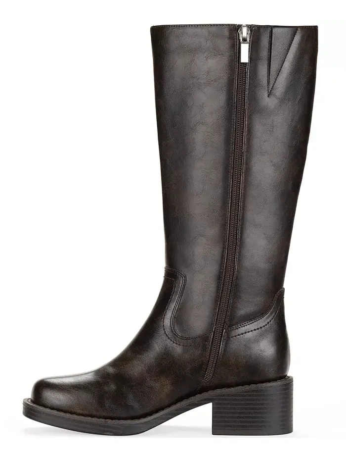 Женские высокие сапоги Warblerr Square Toe Wild Pair — изображение 6 из 6, коричневый