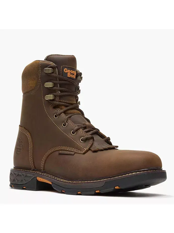 Мужские водонепроницаемые рабочие ботинки Carbo-Tec FLX Alloy Toe со шнуровкой Georgia Boot — изображение 1 из 1, коричневый