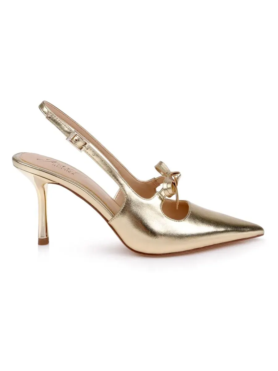Туфли-лодочки Zaya Slingback Jewel Badgley Mischka — изображение 2 из 5, золотистый металлик