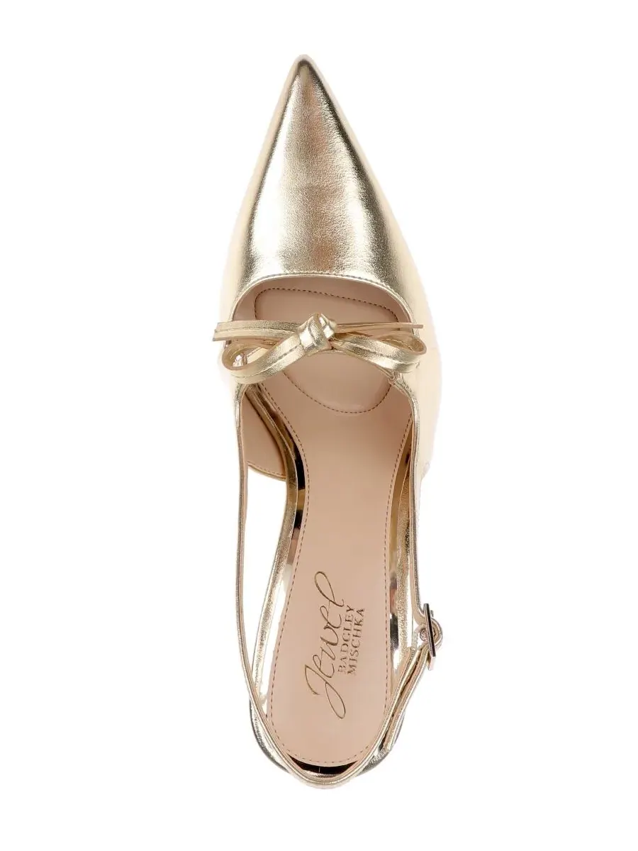Туфли-лодочки Zaya Slingback Jewel Badgley Mischka — изображение 4 из 5, золотистый металлик