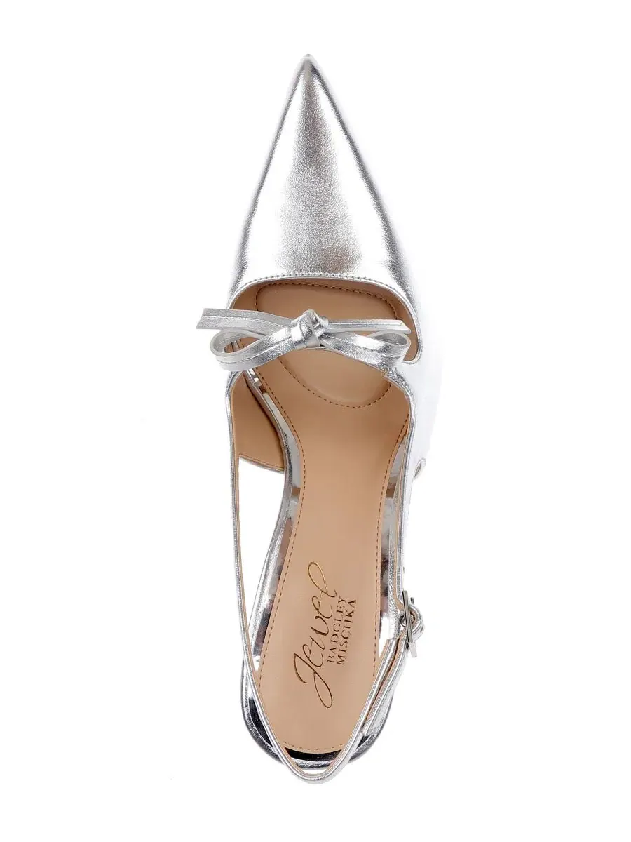 Туфли-лодочки Zaya Slingback Jewel Badgley Mischka — изображение 4 из 5, серебристый металлик