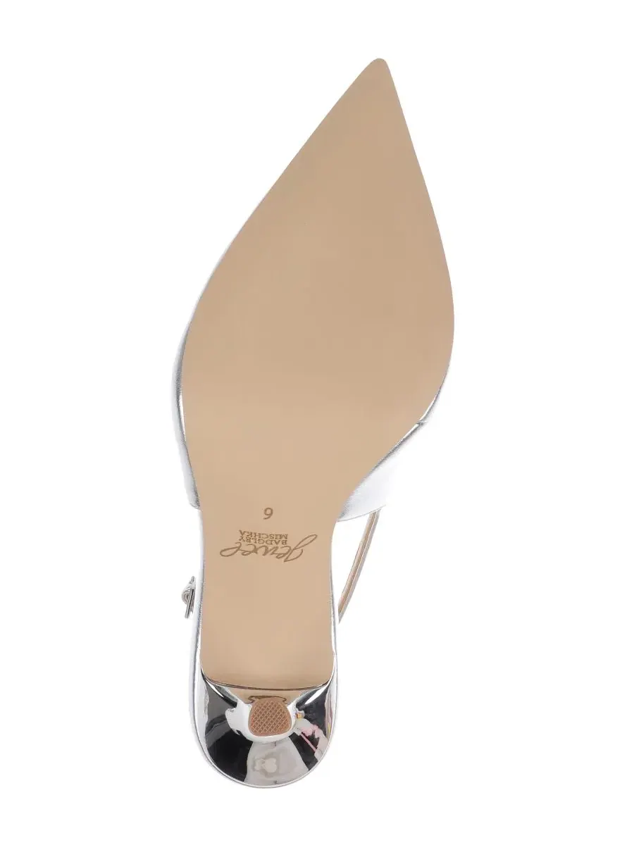 Туфли-лодочки Zaya Slingback Jewel Badgley Mischka — изображение 5 из 5, серебристый металлик
