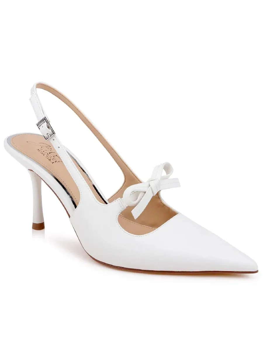 Туфли-лодочки Zaya Slingback на каблуке Jewel Badgley Mischka — изображение 1 из 5, белый