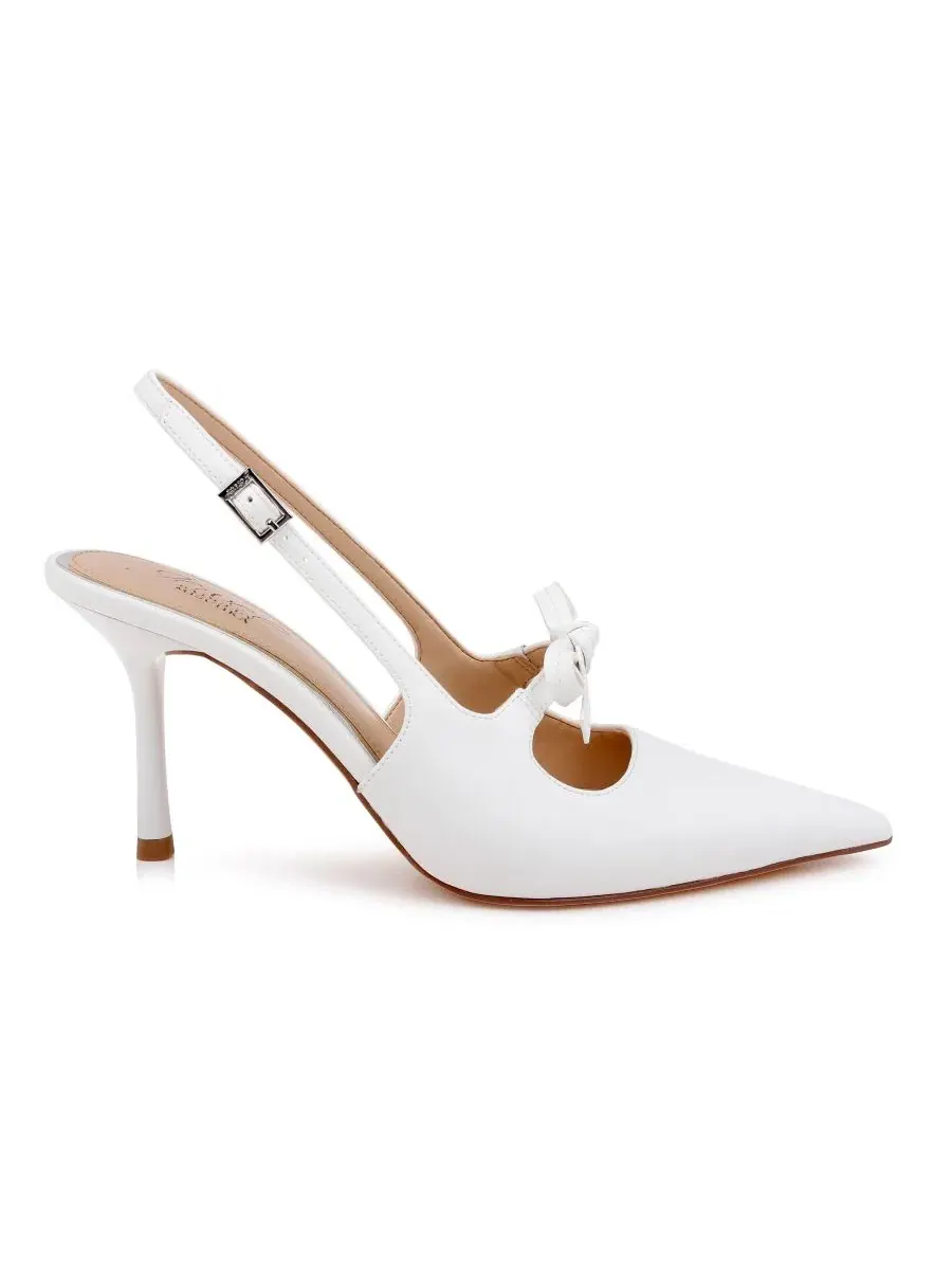 Туфли-лодочки Zaya Slingback на каблуке Jewel Badgley Mischka — изображение 2 из 5, белый