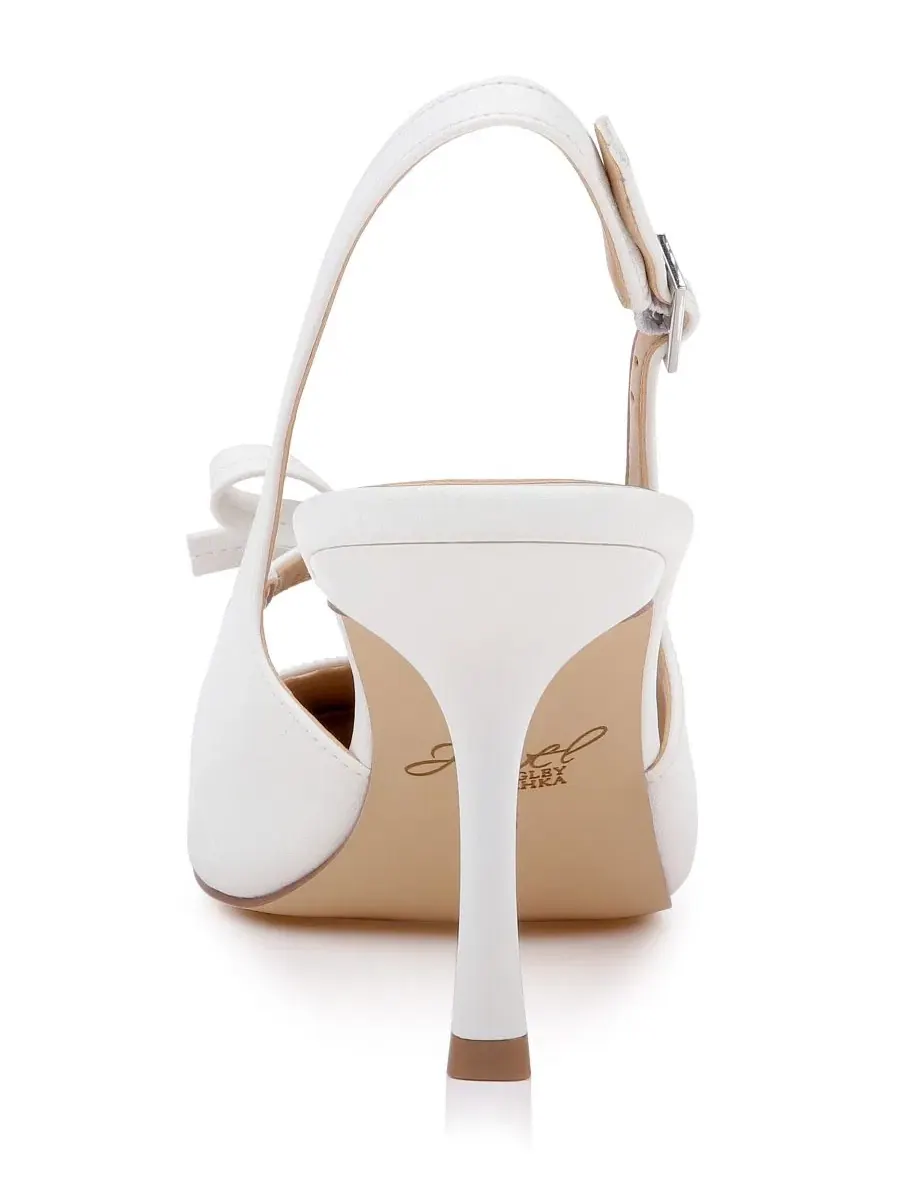 Туфли-лодочки Zaya Slingback на каблуке Jewel Badgley Mischka — изображение 3 из 5, белый