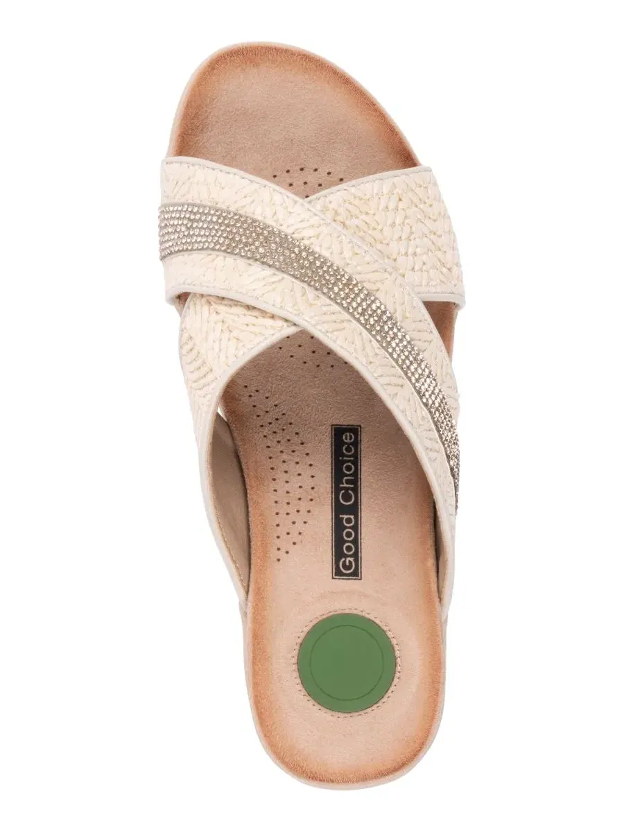 Женские удобные сандалии Linnie с плетеным перекрестным ремешком GC Shoes — изображение 4 из 5, прозрачный