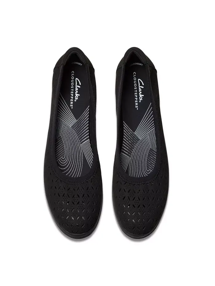 Балетки женские Clarks Cloudsteppers Breeze Roam Perfed, перфорированные — изображение 6 из 8, черный