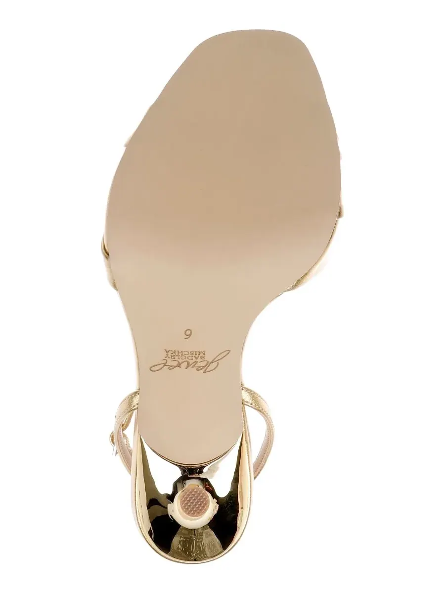 Женские сандалии Parisa с квадратным носком Jewel Badgley Mischka — изображение 5 из 5, золотистый металлик