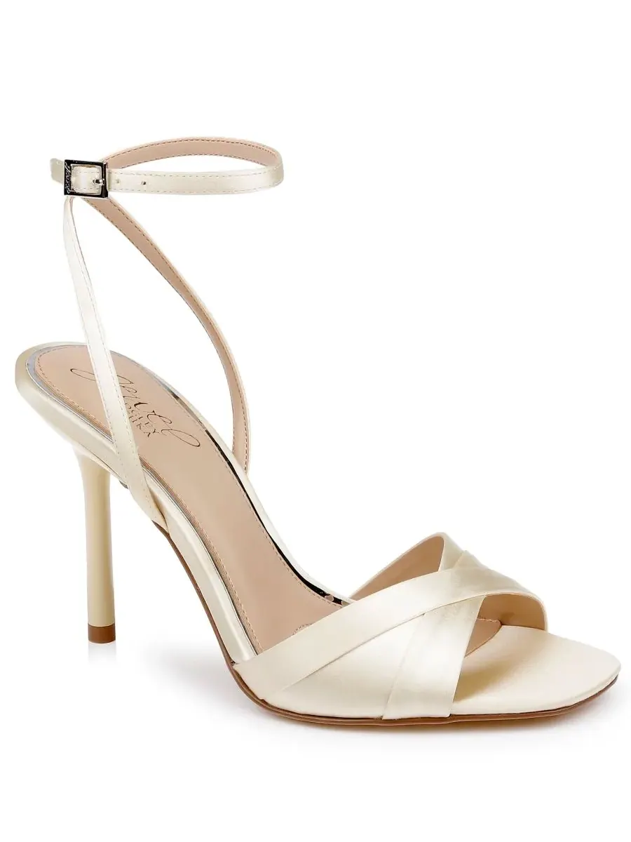 Женские сандалии Parisa с квадратным носком Jewel Badgley Mischka, Lemon Satin — изображение 1 из 5