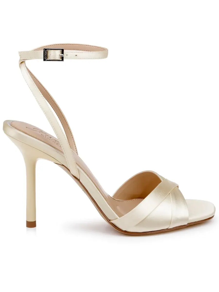 Женские сандалии Parisa с квадратным носком Jewel Badgley Mischka, Lemon Satin — изображение 2 из 5