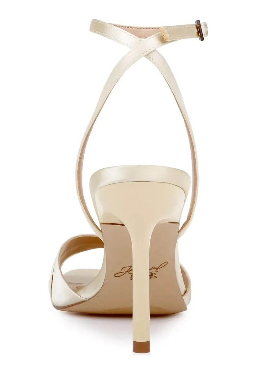 Женские сандалии Parisa с квадратным носком Jewel Badgley Mischka, Lemon Satin — изображение 3 из 5