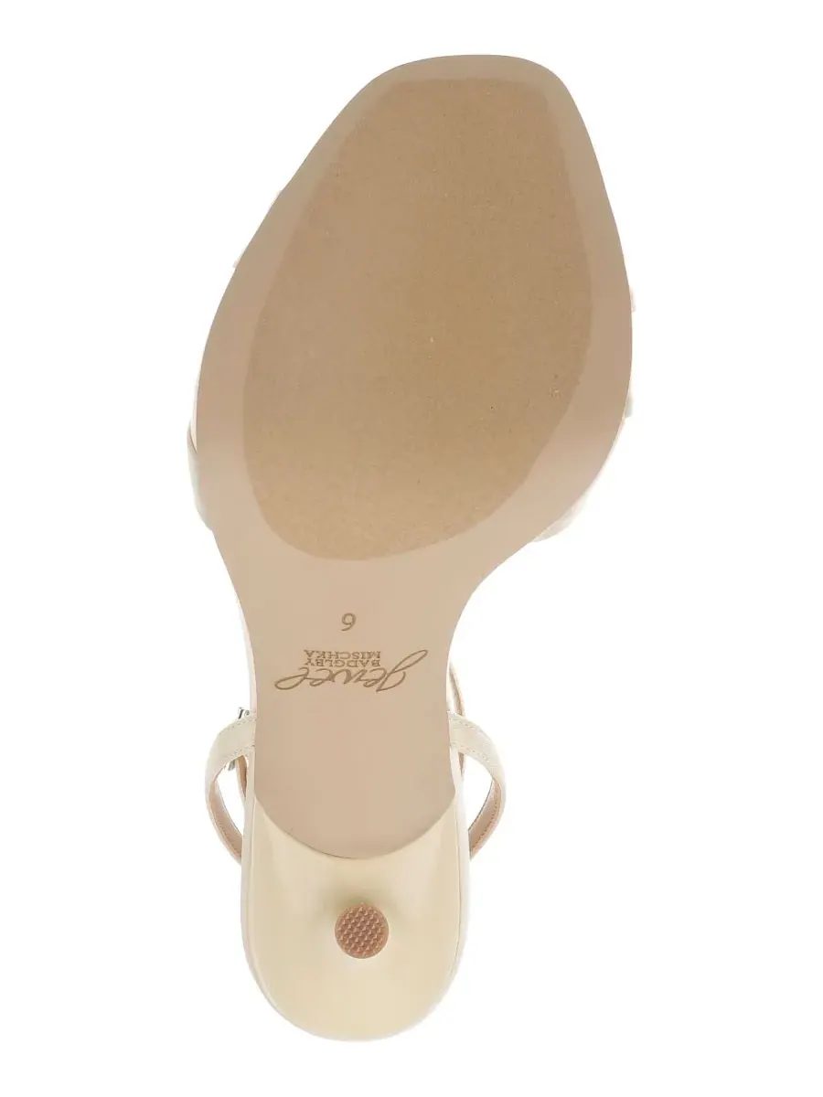 Женские сандалии Parisa с квадратным носком Jewel Badgley Mischka, Lemon Satin — изображение 5 из 5