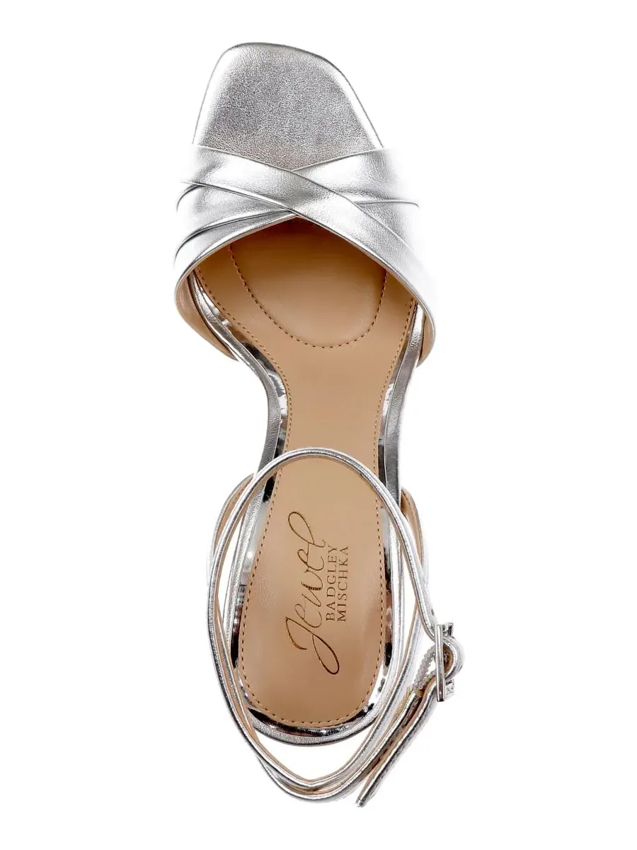 Женские сандалии Parisa с квадратным носком Jewel Badgley Mischka, серебро metallic — изображение 4 из 5