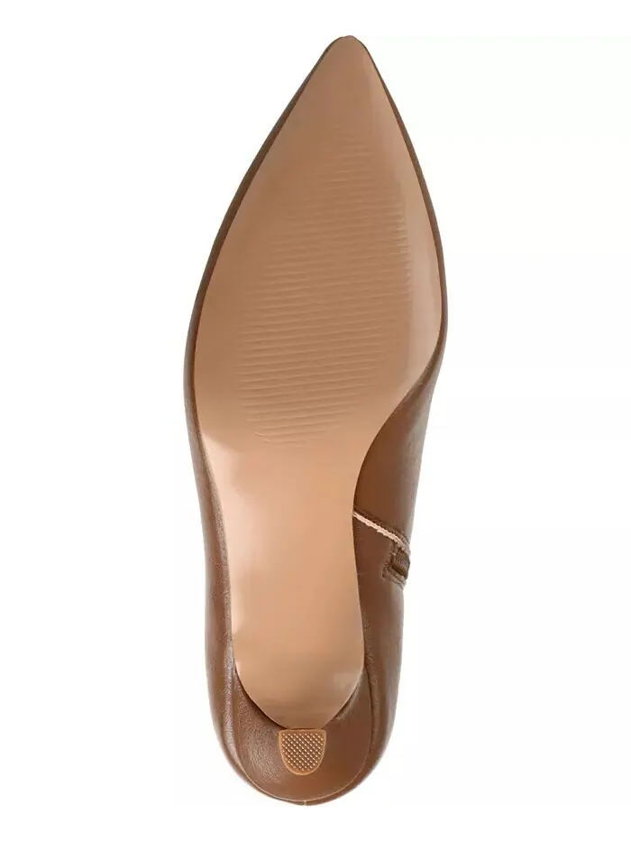 Женские ботильоны Arely Kitten Heel с острым носком Journee Collection — изображение 5 из 8, коричневый
