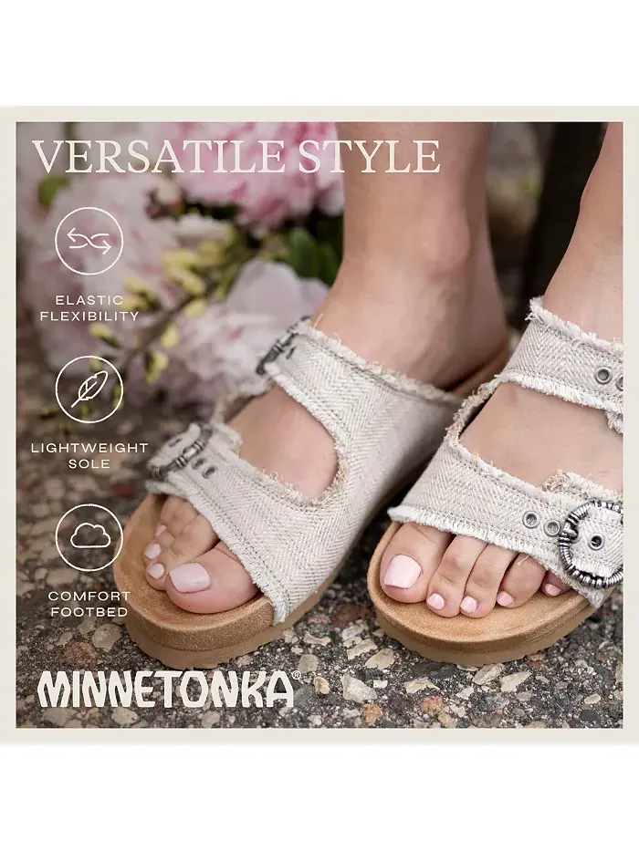 Женские сандалии Georgine на платформе с пряжкой Minnetonka — изображение 7 из 7, бежевый