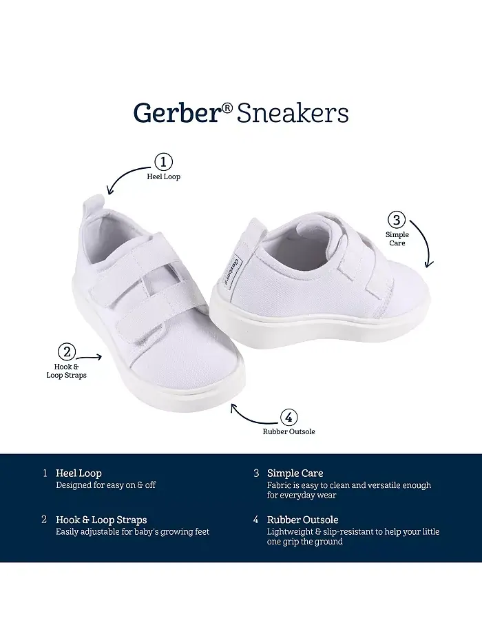 Детские нейтральные кроссовки на липучках Gerber — изображение 7 из 7, белый