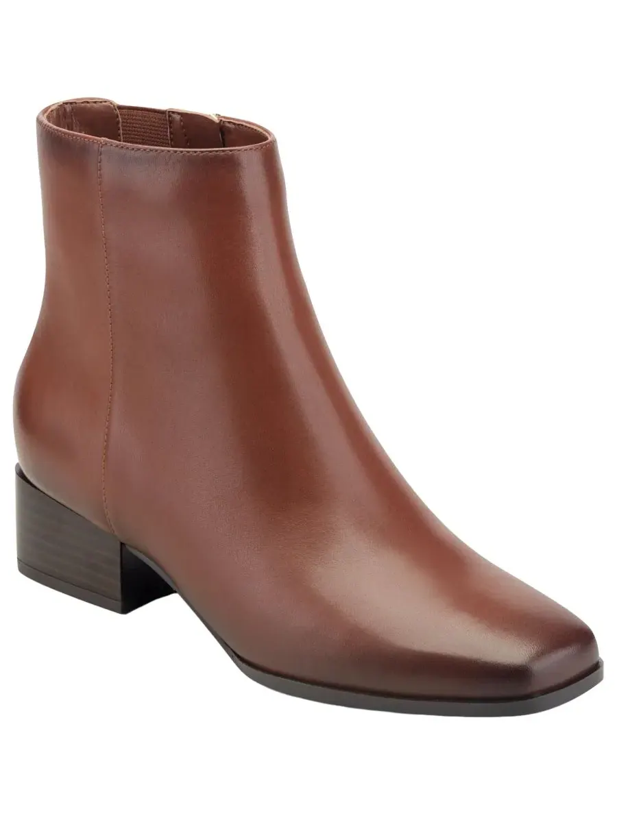 Ботинки Sidney eFlex Leather Square Toe Dress Booties Easy Spirit — изображение 1 из 5, коричневый