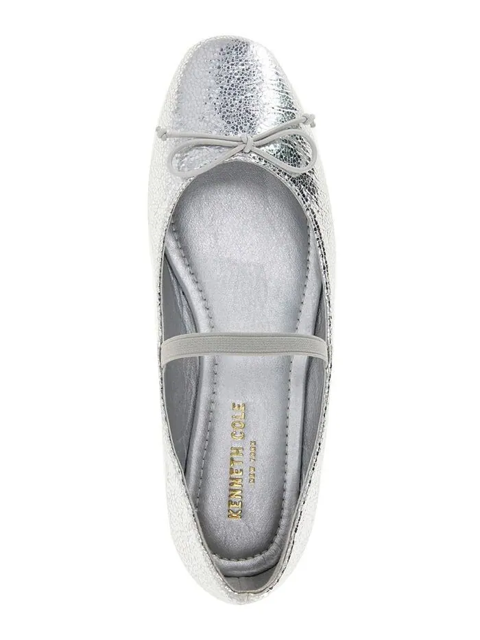 Женские балетки Myra с квадратным носком Kenneth Cole New York — изображение 4 из 7, серебристый