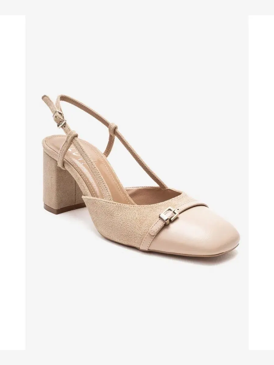 Женские туфли-лодочки Desia с открытой пяткой и круглым носком Prologue Shoes — изображение 1 из 3, бежевый