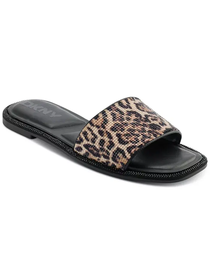 Женские сандалии Badin Slide на плоской подошве DKNY — изображение 1 из 5, леопардовый