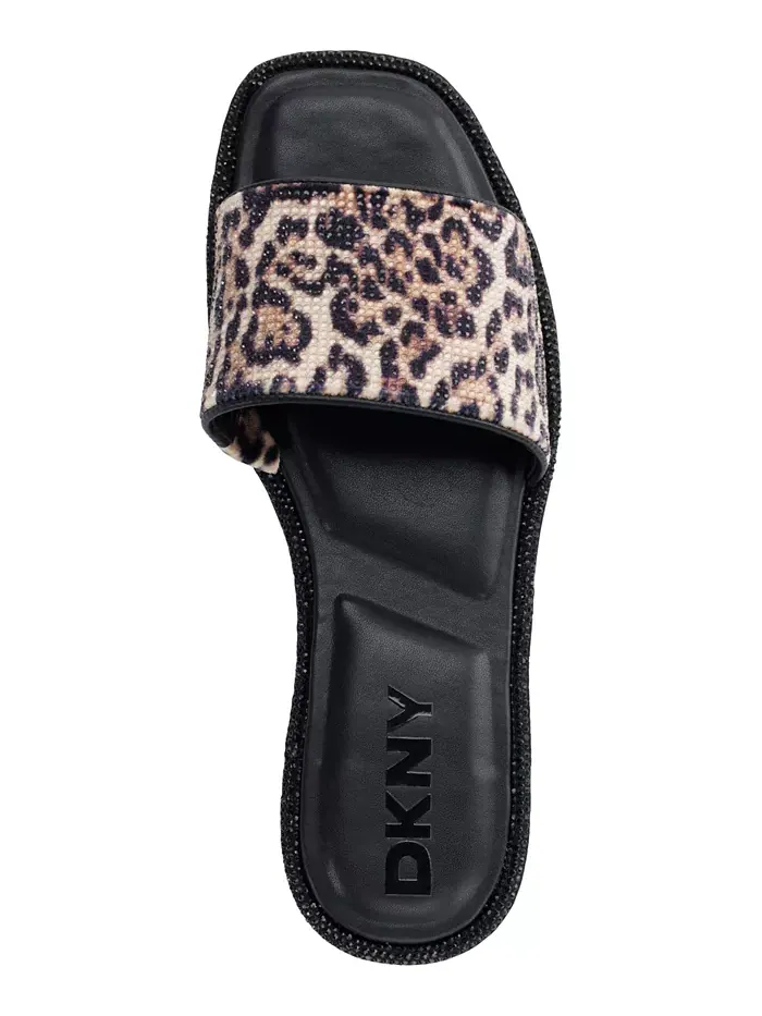 Женские сандалии Badin Slide на плоской подошве DKNY — изображение 4 из 5, леопардовый