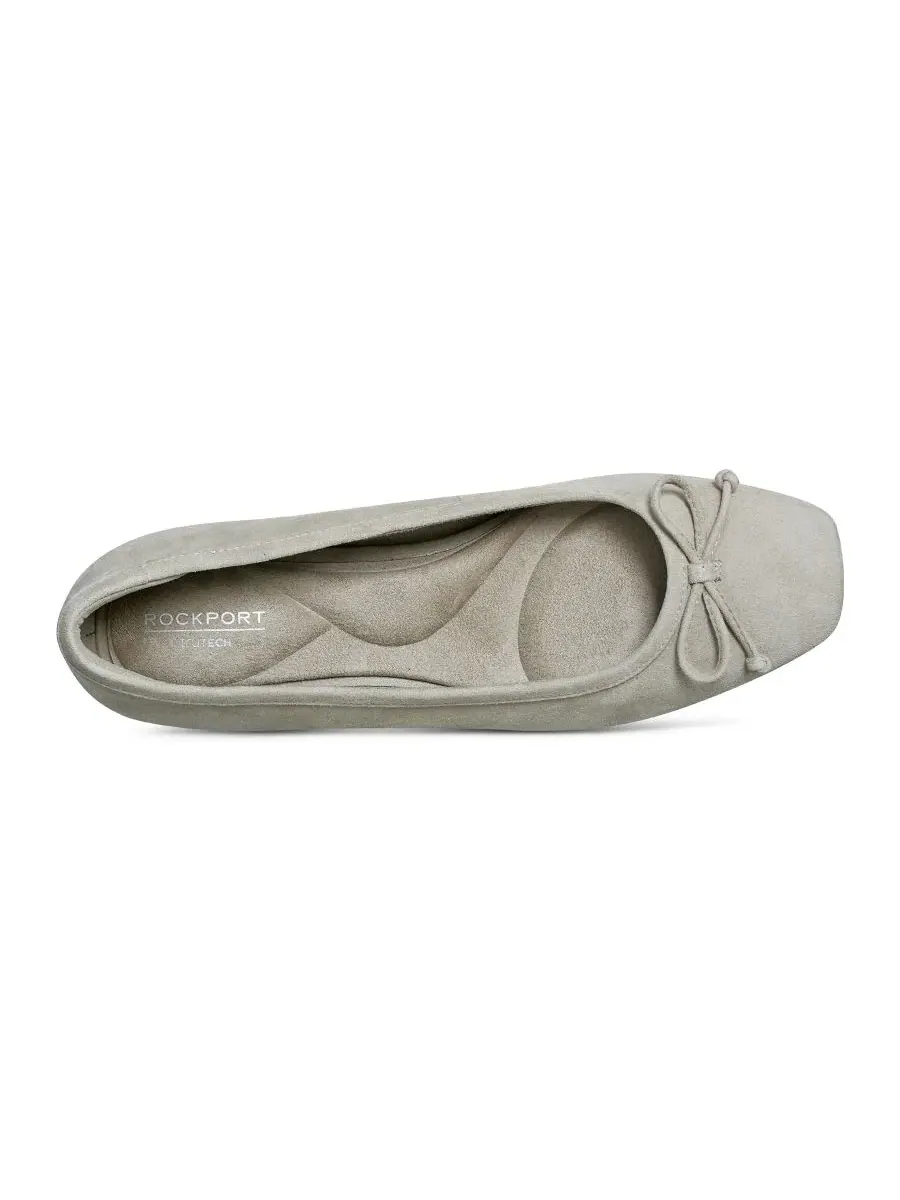 Балетки Rockport Sadie Square Toe Slip-On, цвет Stone Moss Suede — изображение 4 из 5