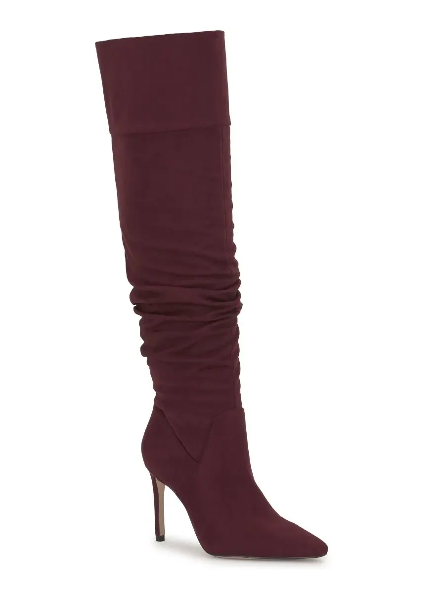 Ботинки-ботфорты на каблуке-шпильке Olyra Jessica Simpson, Cherry Mahogany Suede